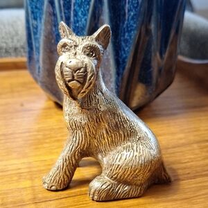 Solid Brass Scottie Dog Figurine
